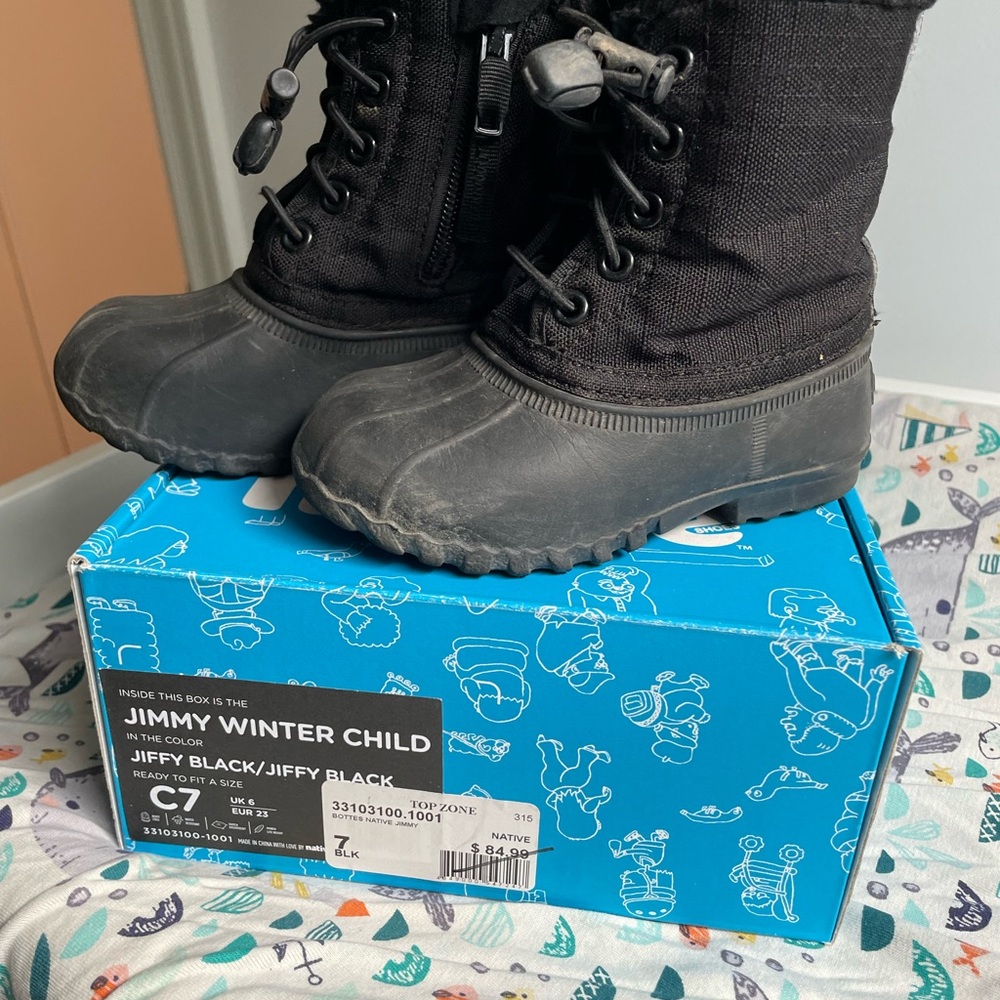 Spring Waterproof Child Black Kids Boots